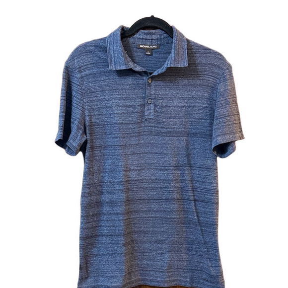 Michael Kors Blue Striped Polo Shirt for Men - Picture 1 of 3